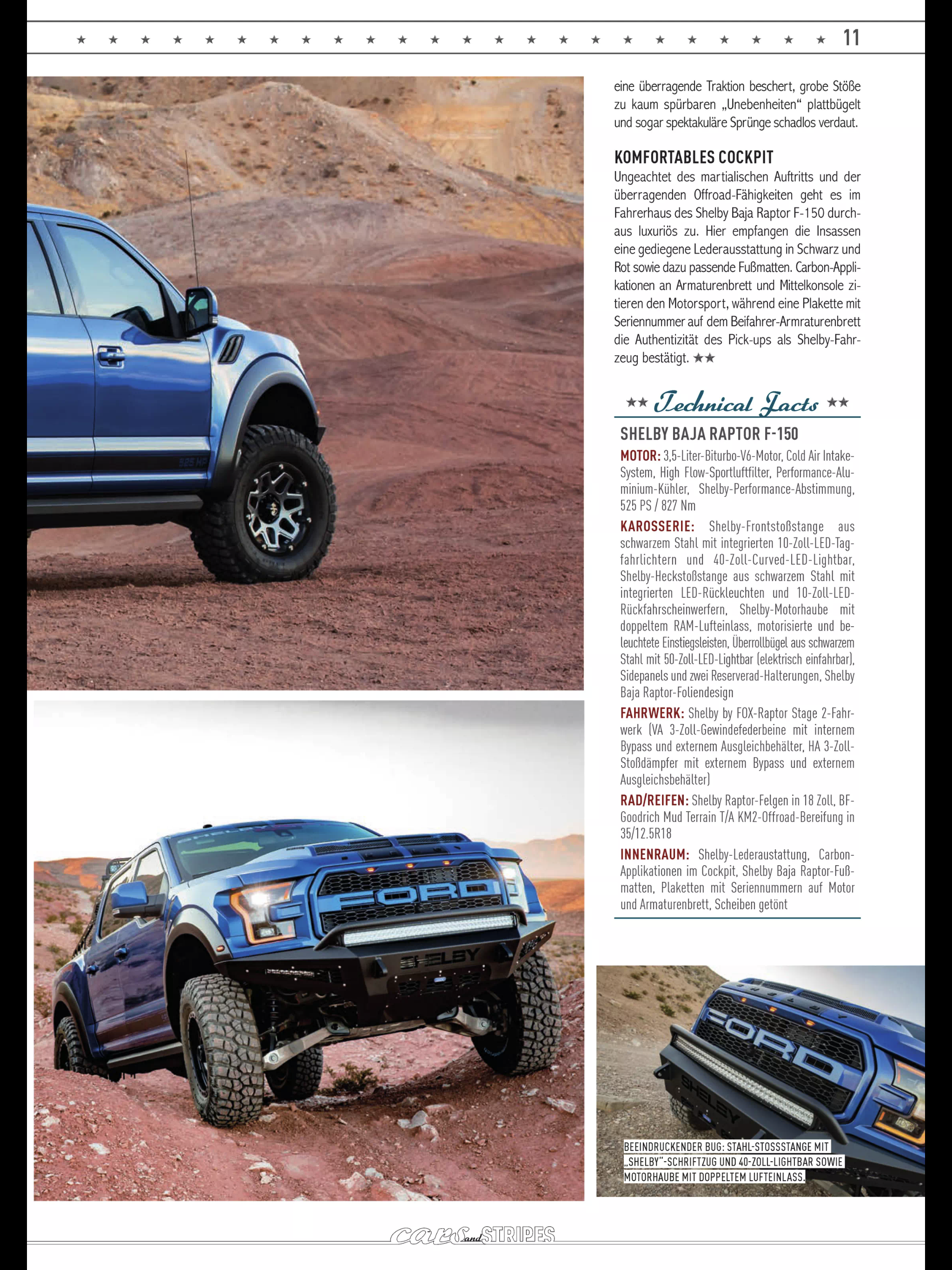 Cars & Stripes — Shelby Baja Raptor rear and bed detail page 10