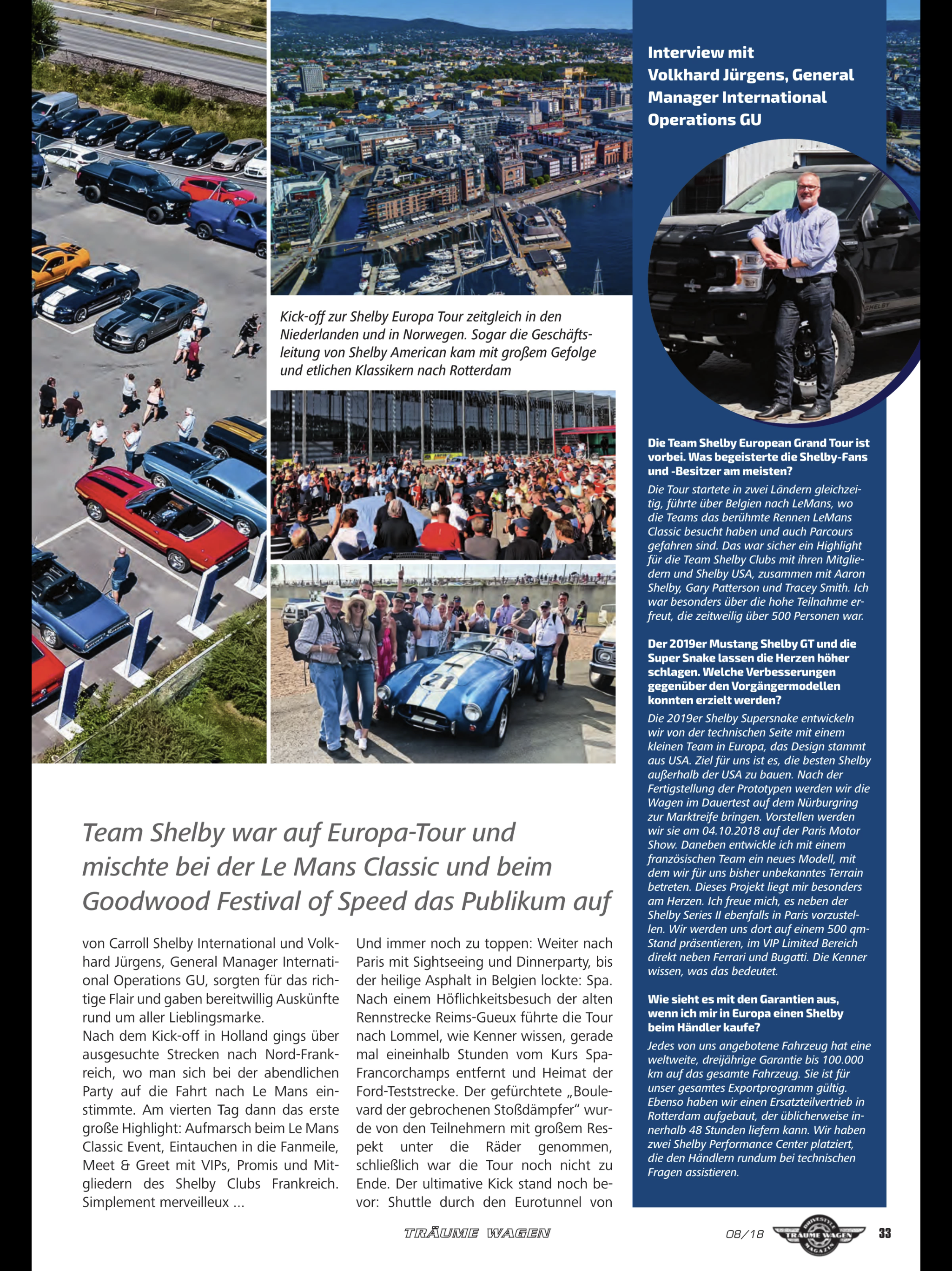 Träume Wagen — Power for Europe page 33, interview with Volkhard Jürgens and Grand Tour event photos