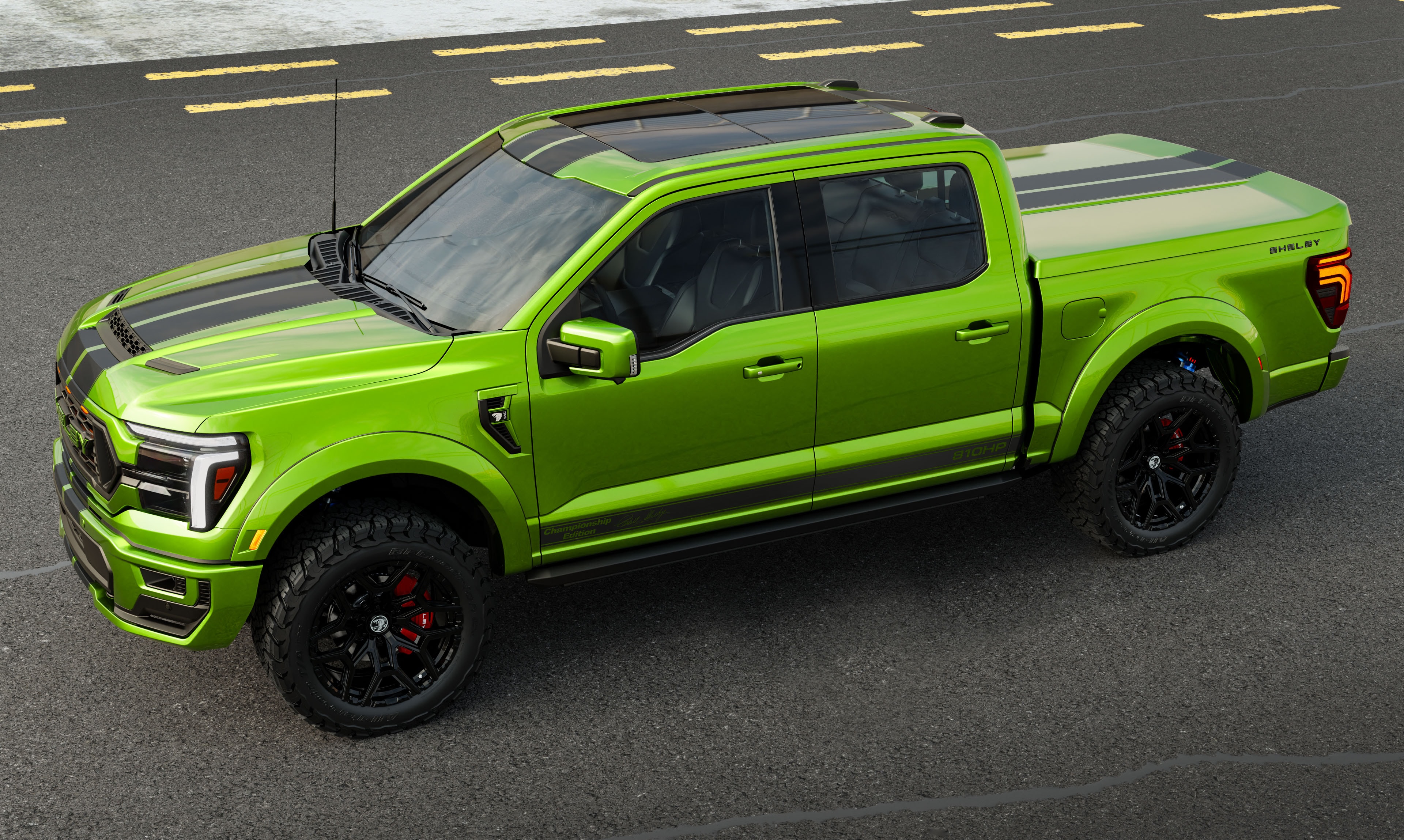 2026 Shelby F-150 Championship Edition lime green overhead side track