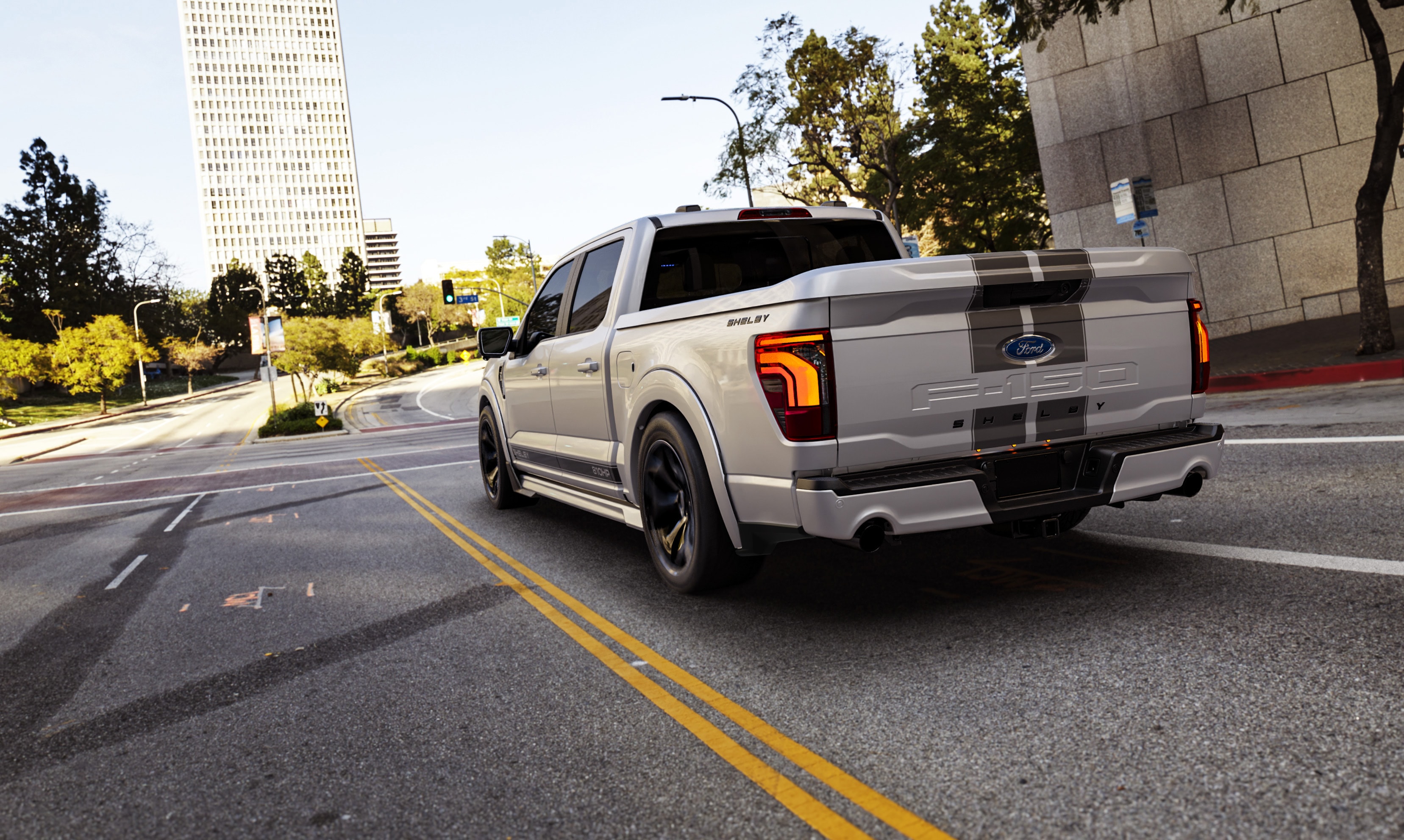 2026 Shelby F-150 Super Snake silver rear urban