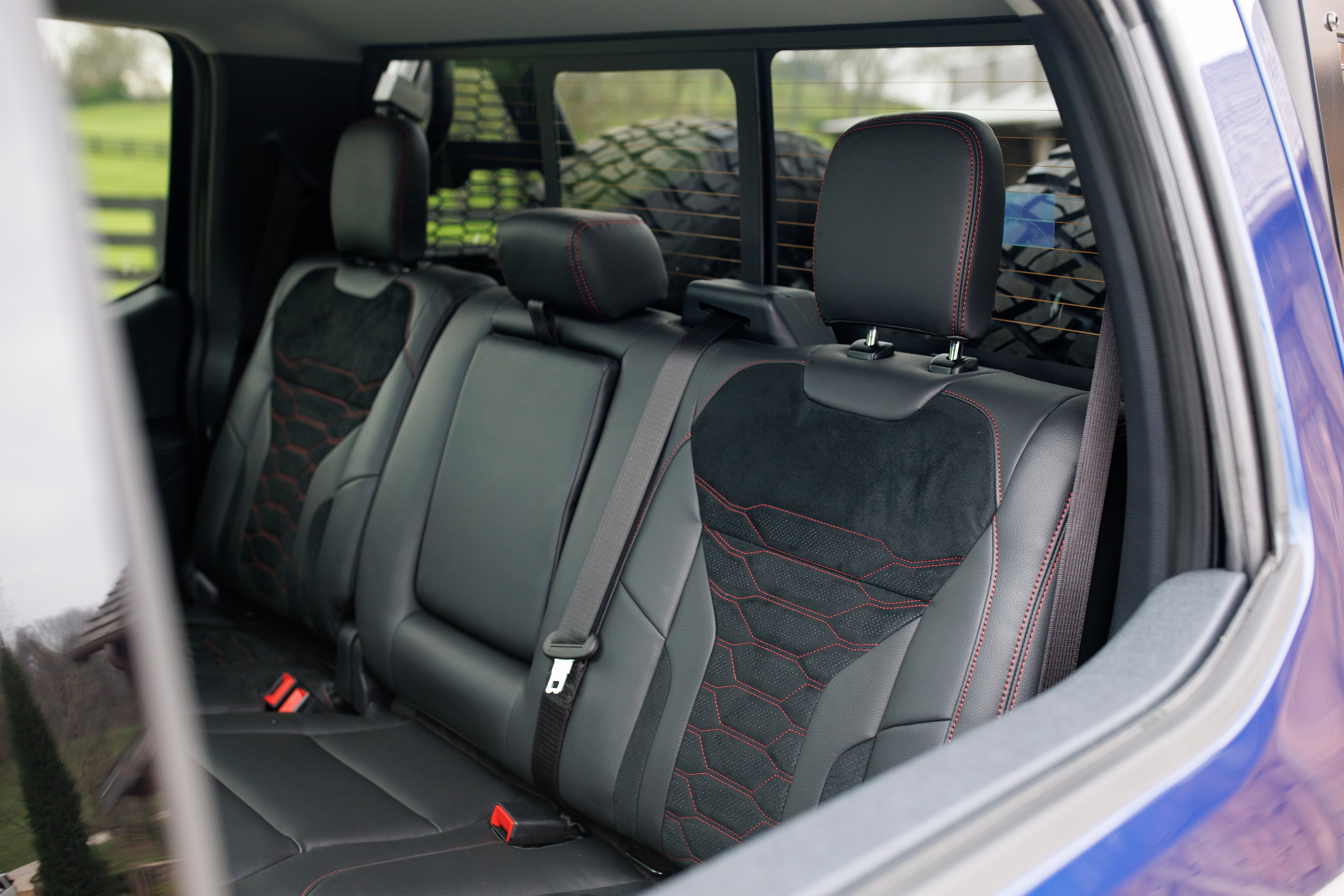 2026 Shelby F-250 Super Baja rear seats red stitching