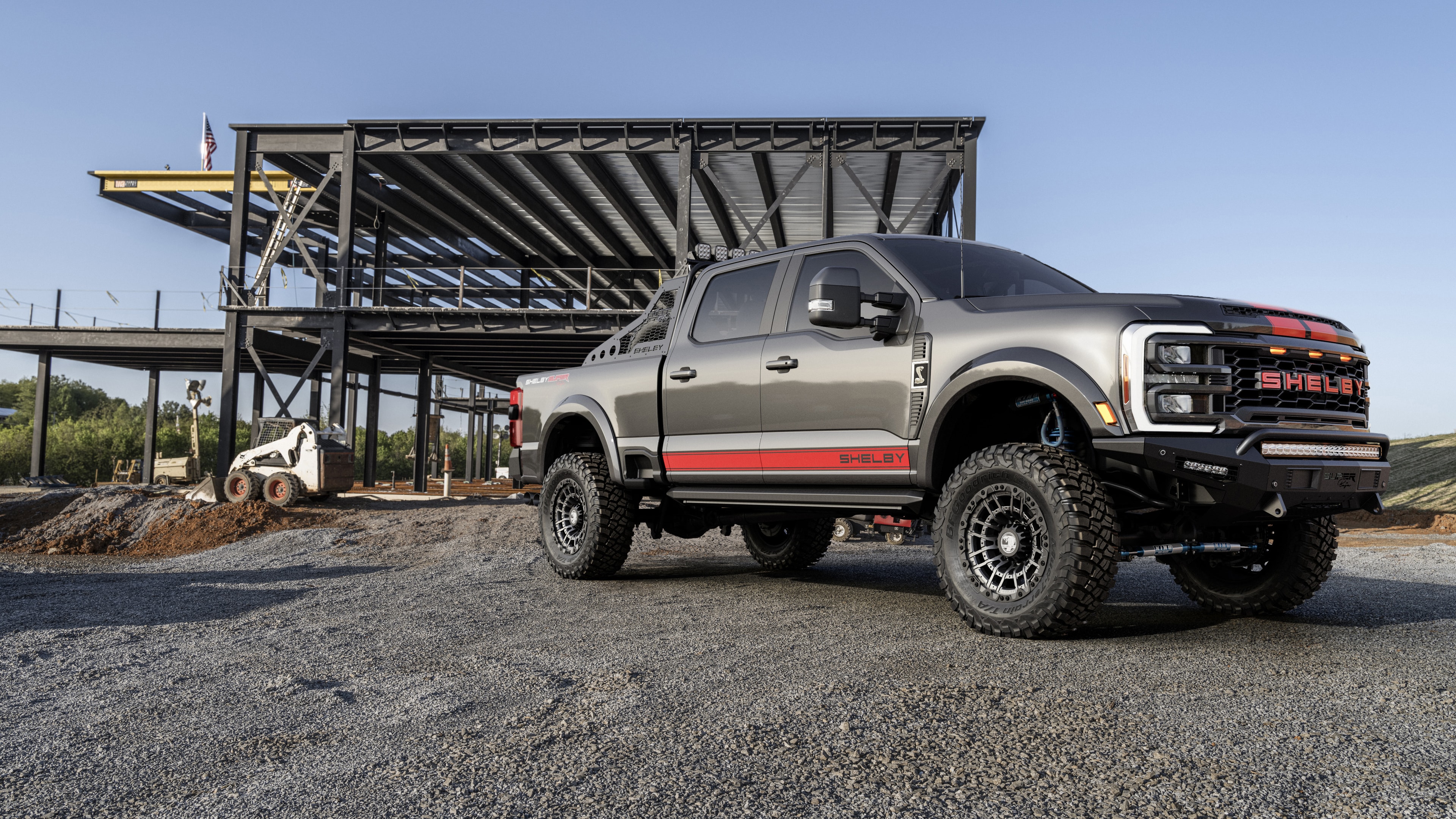 2026 Shelby F-250 Super Baja grey red stripes construction site