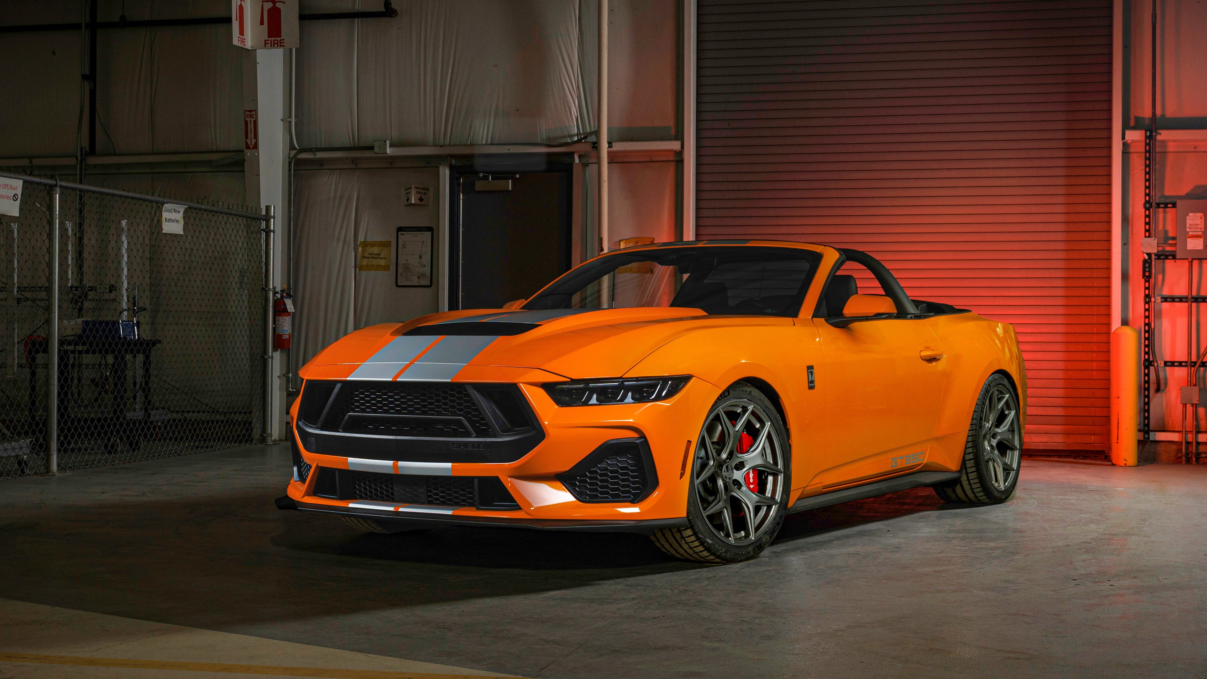2026 Shelby GT350 orange convertible front closer